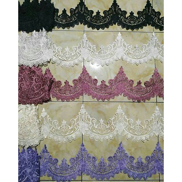 Renda Bordir Roll Kebaya Pengantin Motif Galunggung
