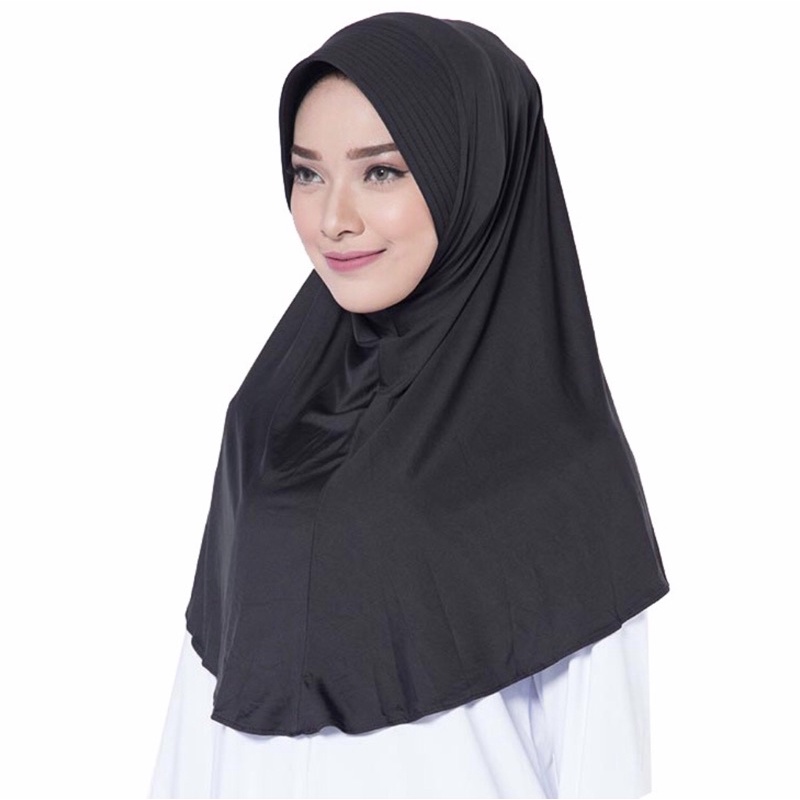 Elzatta - Jilbab Instan Zaria Casual-801 Hitam