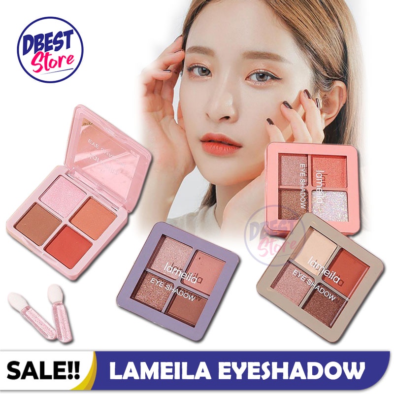 PROMO !! LAMEILA EYESHADOW 4 WARNA Kombinasi Glitter Anti Air dan Tahan Lama