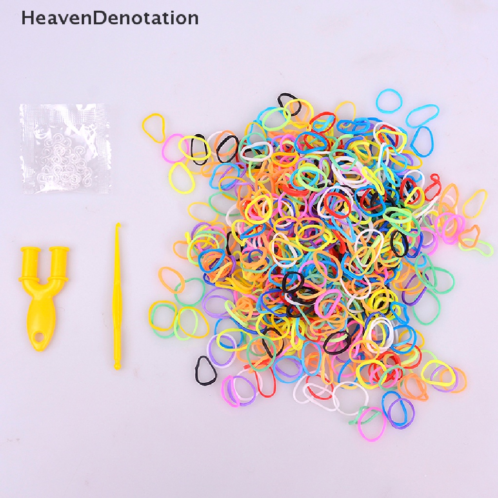 (Heavendenotation) 600pcs / Set Klip / Jepit Bentuk S Bahan Karet Warna Pelangi Untuk Gelang / Perhiasan Diy