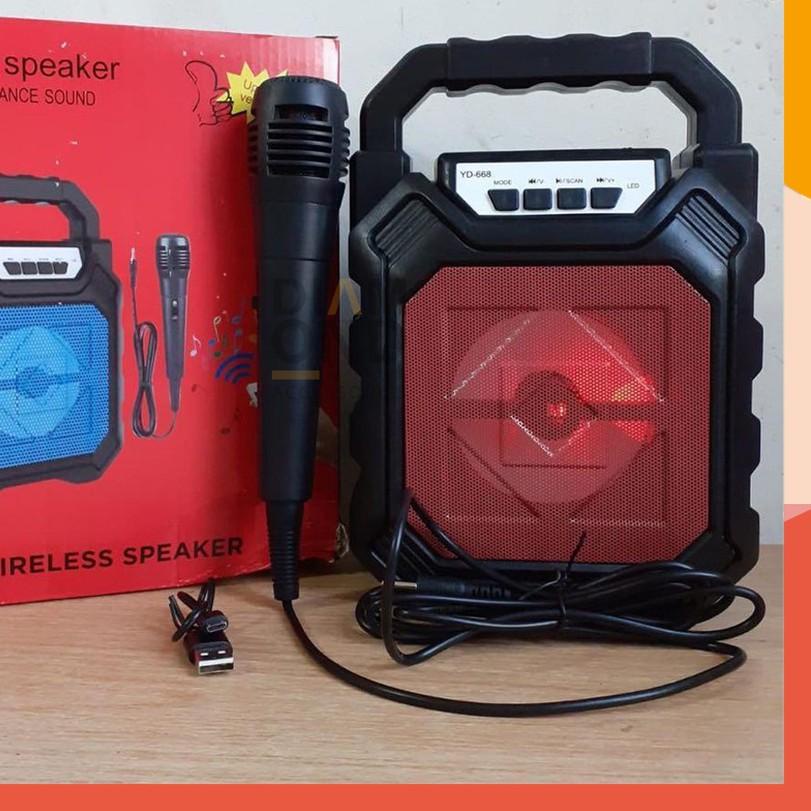 ◙ [KUALITAS TERBAIK] SPEAKER PORTABLE + MIC KARAOKE BLUETOOTH YD668 / SPEAKER MIC JACK BASS ▲