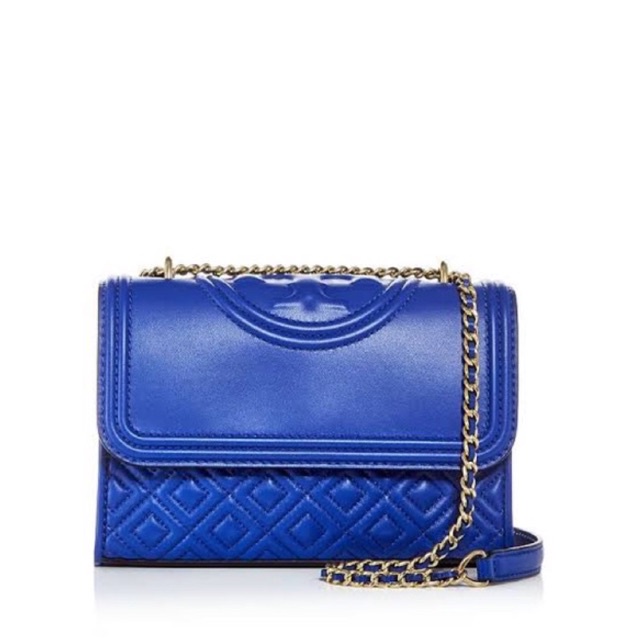 TORY BURCH TB Fleming Small Leather Convertible Shoulder Bag In Nautical Blue