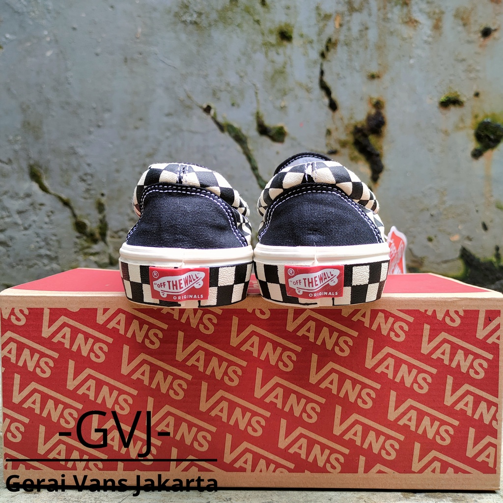 (BISA GRAB) VANS SLIP ON SIDEWALL CHECK BLACK WHITE | VANS SLIP ON CHECKERBOARD | VANS ORIGINAL-7