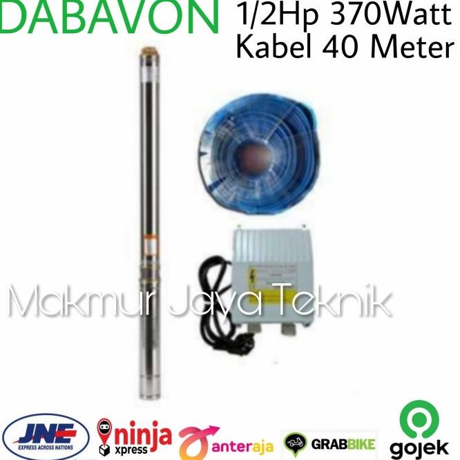 Pompa Air Satelit Dabavon 1/2Hp 370Watt+Kabel 40Mtr/Pompa Air Sumur 3"