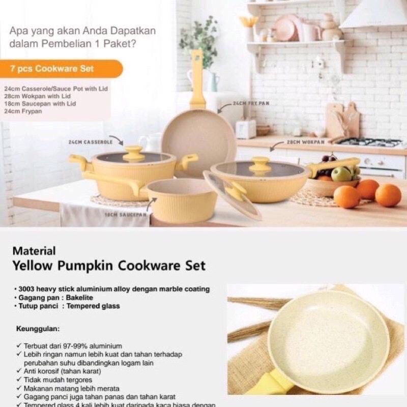 ORIGINAL SWIDEN ✅ YELLOW PUMPKIN COOKWARE