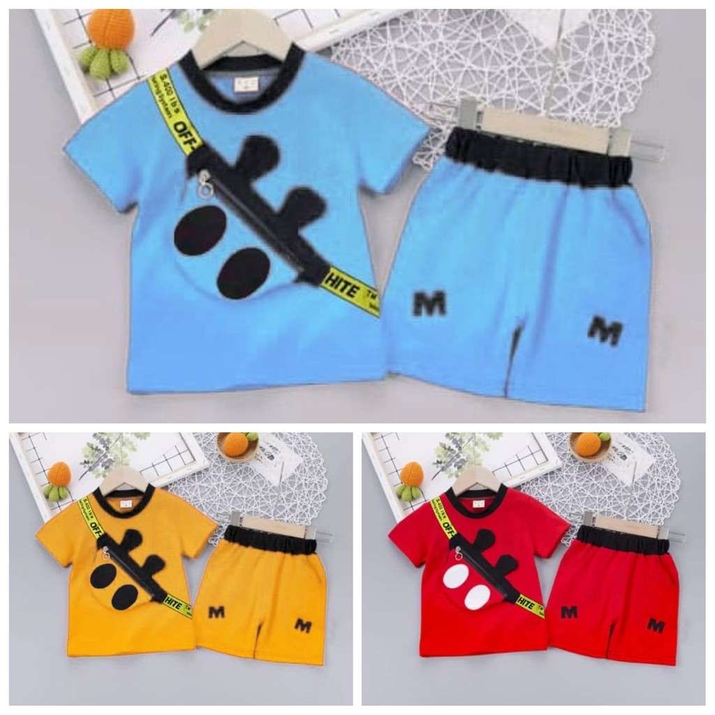 ST KID M  BAG BM FT setelan M kid Setelan baju anak murah set anak cowok kekinian