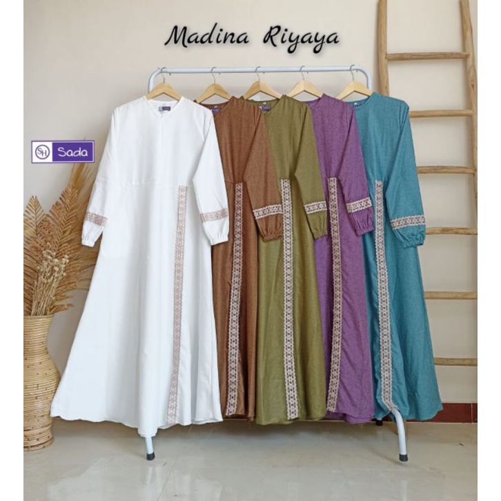 Riyaya Gamis Katun Madina Renda Manis Ori Sada Hijab