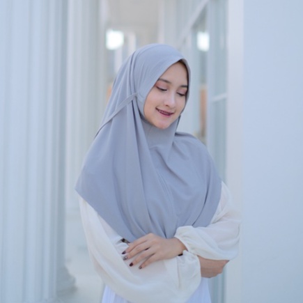 Bergo Tali Jilbab Shafa Warna Dark Grey Ori By Shaniehijab