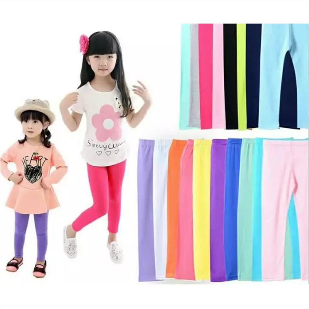 YA 831 - Legging Leging Celana Panjang Anak Perempuan Warna Polos Usia 2-7 Tahun Size S M L XL XXL Spandex Premium Termurah