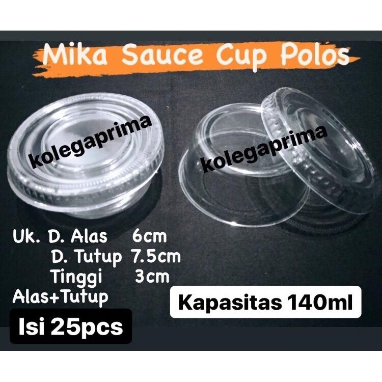 MIKA PUDING PUYO MINI 140ML/ TEMPAT SAUS SAMBAL PLUS TUTUP ISI 50 PCS