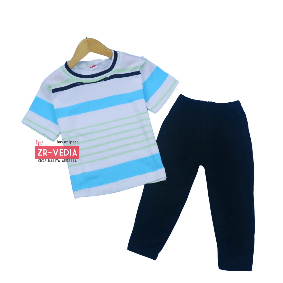 Setelan Amel uk 1-2 Tahun / Setelan Celana Panjang Kaos Salur Set Baju Anak Perempuan Legging Pants