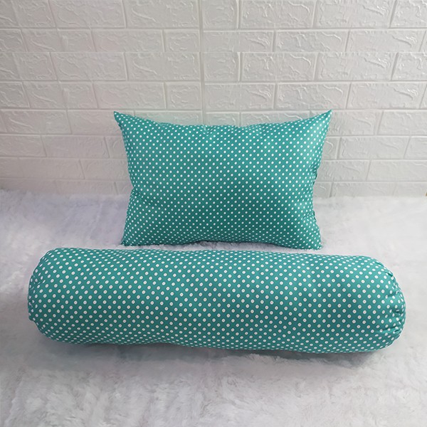 Bantal Guling Tidur Polkadot Bahan Katun Polyester Premium