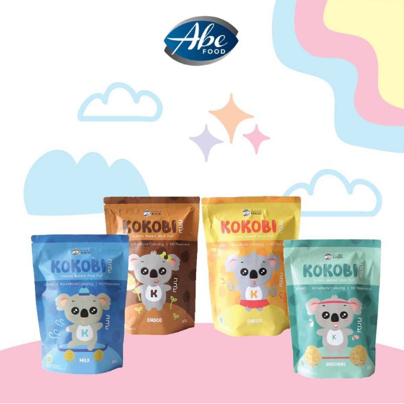 Abe food Kokobi bites Organic Popcorn Kids / Baked Rice Kokobi / Thin Crispy Brownies