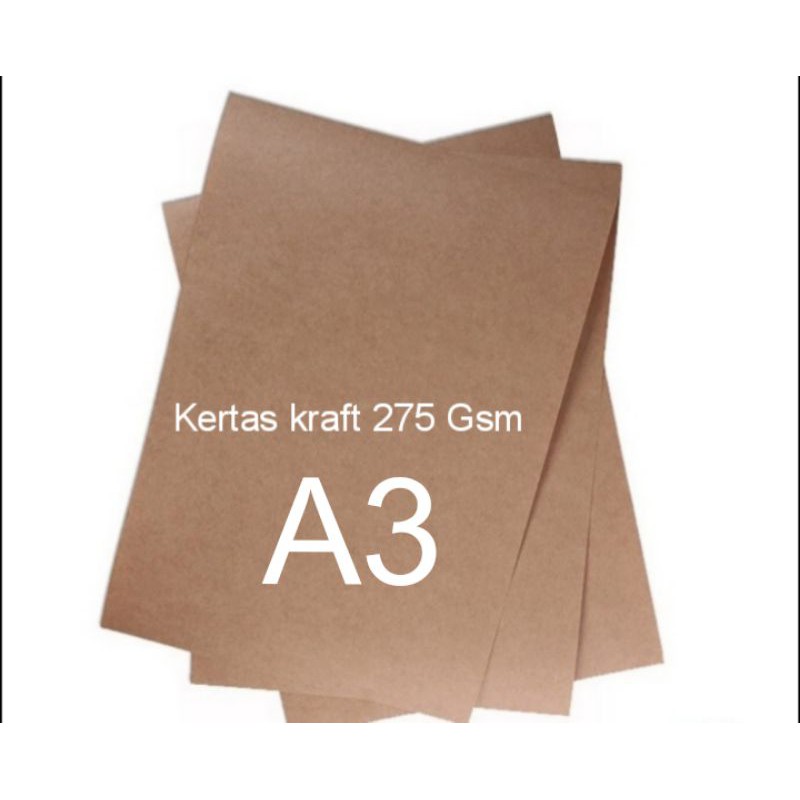 

isi 10 lembar Kertas A3 bkraft 275Gsm