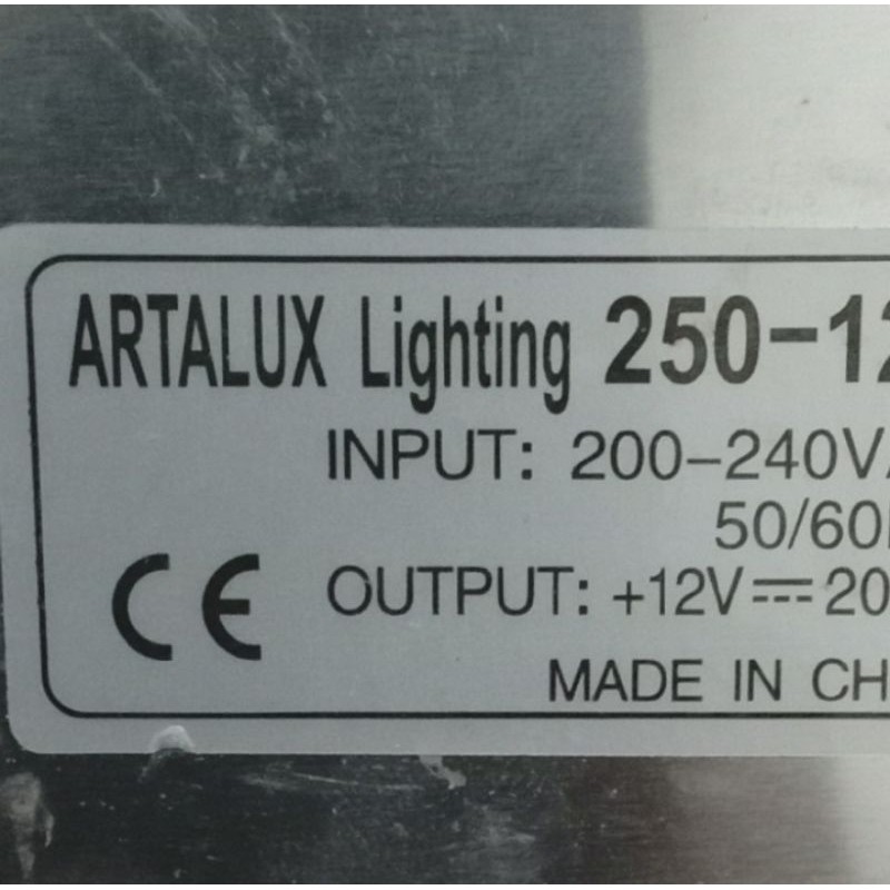 Power Sopply Artalux 20A 12V indor/Travo LED 20Ampere