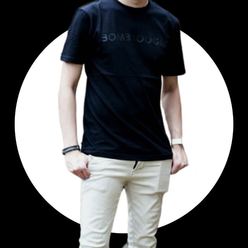 BAJU KAOS TSHIRT T SHIRT DISTRO FASHION PRIA COWOK LAKI LAKI DEWASA BOMBOOGIE BOOMBOGIE BOMBOGIE BOM