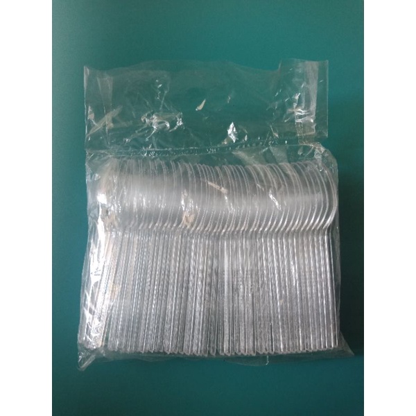 Sendok plastik kecil bening isi 100 pcs