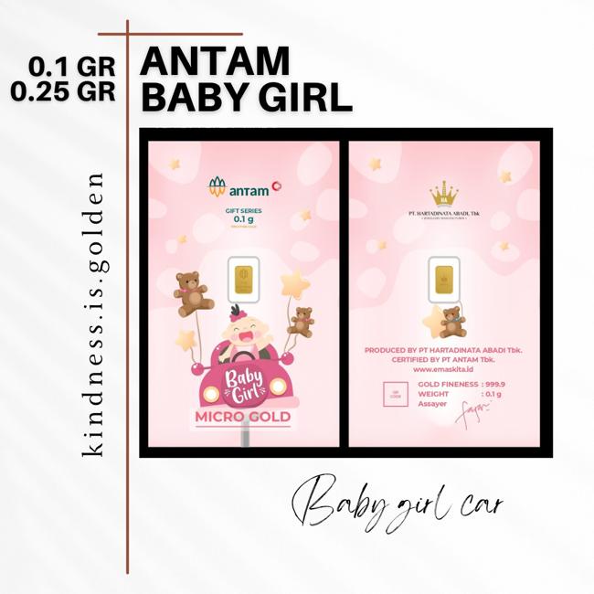 Baby Girl Car - Antam Gold Newborn Series Kado Emas Kelahiran Bayi Perempuan 0,1 Gram 0,25 Gram