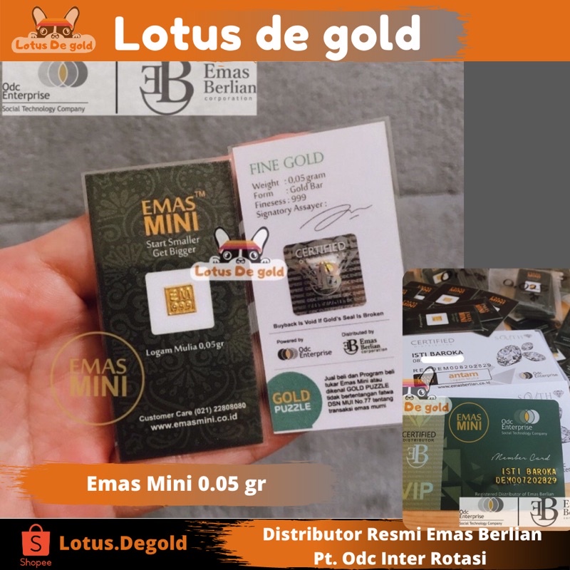 Emas Mini 0,05 gr - Mini Gold 0.05 gr - Logam Mulia 24K