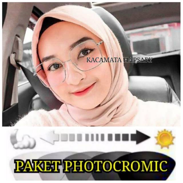 FRAME KACAMATA WANITA + LENSA PHOTOCROMIC | KACAMATA MINUS | KACA MATA ANTI RADIASI | 7335