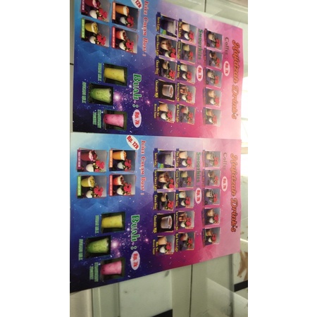 

Cetak Daftar Menu Minuman A3+ plus laminating
