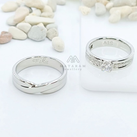 Cincin Kawin Couple Platinum 5% - Bisa Request Model Cincin - Cincin Nikah Cincin Tunangan Cincin Pl