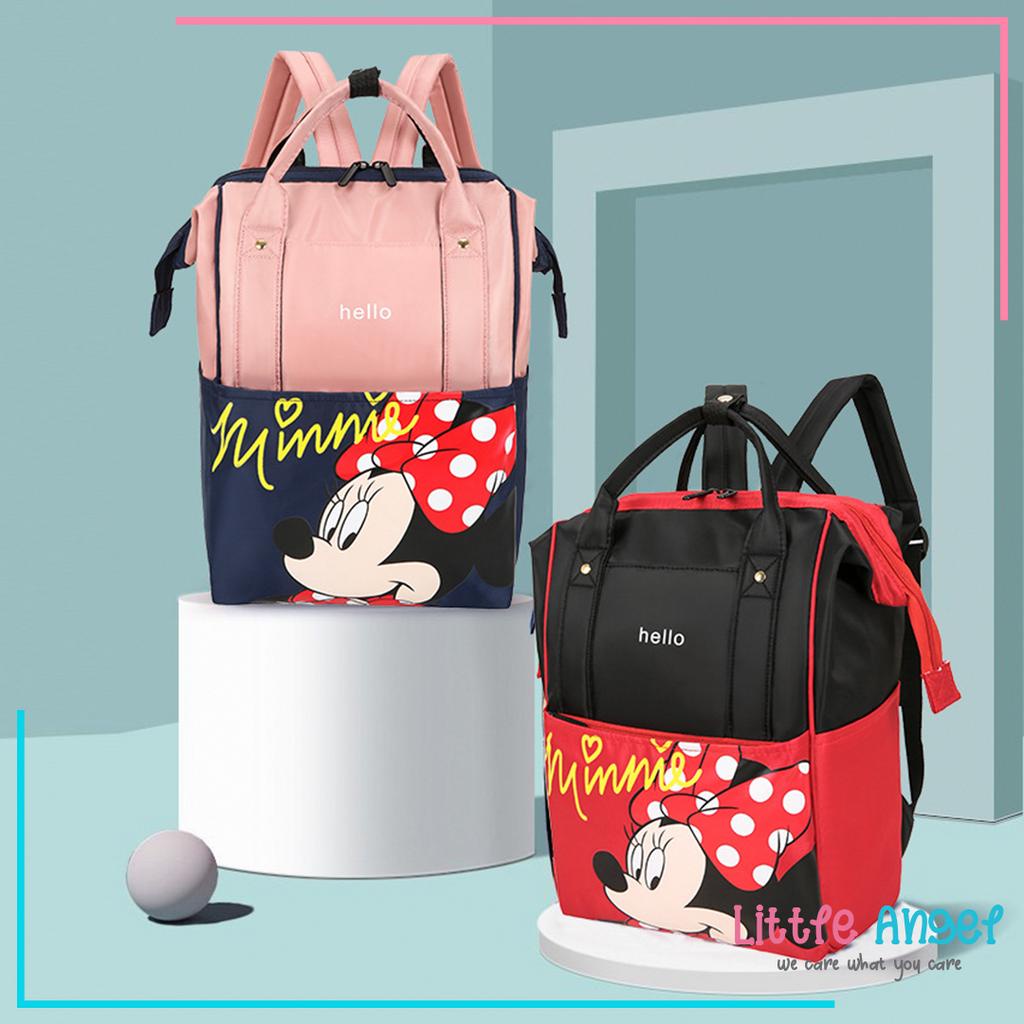 Tas Bayi Diaper Bag Baby Mickey Minnie Ransel Multifungsi Besar Perlengkapan Ibu Bayi Popok Botol Susu Asi Baju Celana Bayi Back Pack Annelo