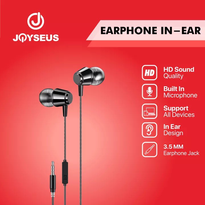 joyseus handsfree headset stereo 3.5mm jack earphone J681