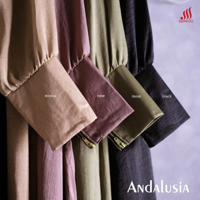GAMIS SET KHIMAR SYARI POLOS ANDALUSIA BY SIDRA