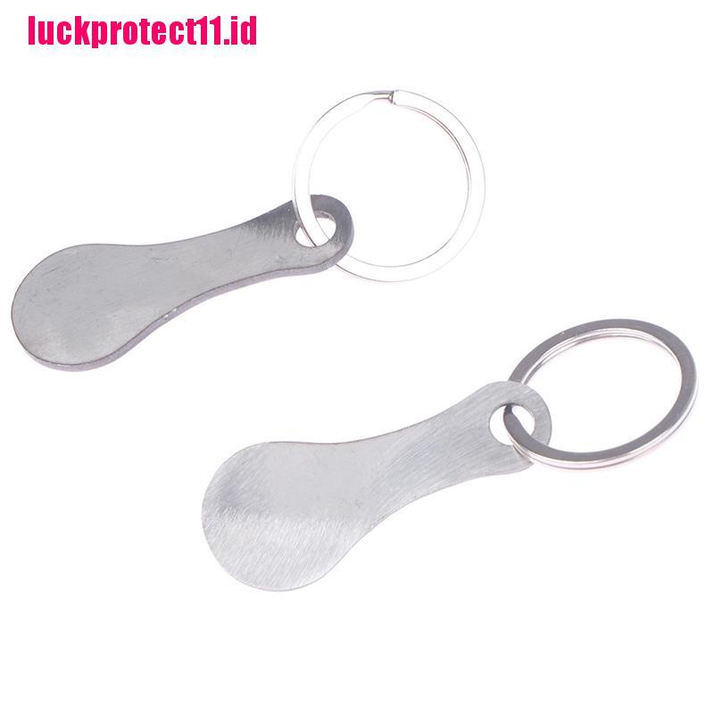 (LUCK11) 2pcs / Set Gantungan Kunci Troli Belanja Bahan Aluminum Alloy