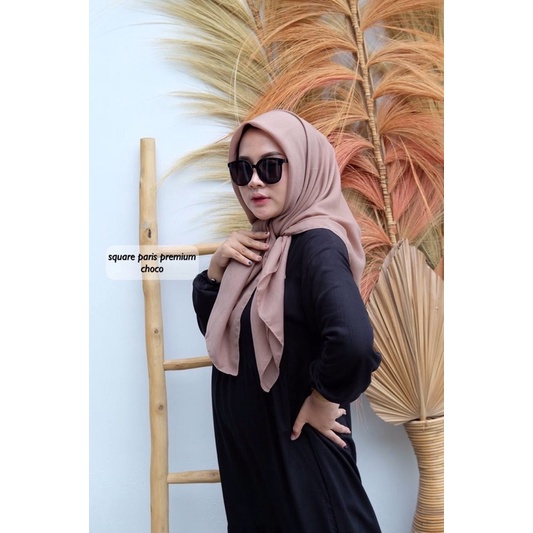 SEGIEMPAT PARIS PREMIUM SQUARE HIJAB ANTI LETOY COTTON VOAL JAHIT TEPI