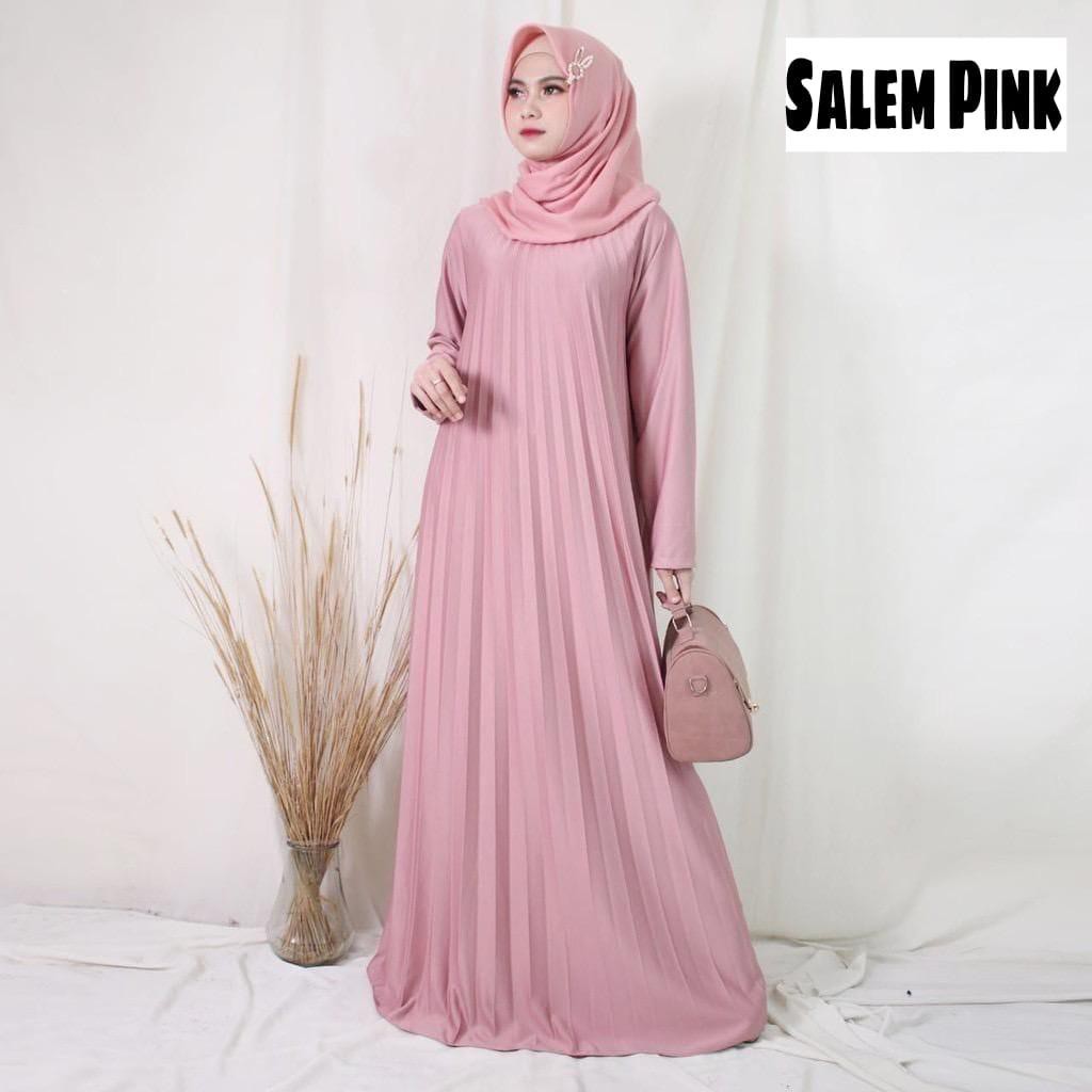 Gamis Plisket Tangan Panjang Gamis Hyget  Premium Baju Gamis Plisket Jumbo Gamis Baju Hamil