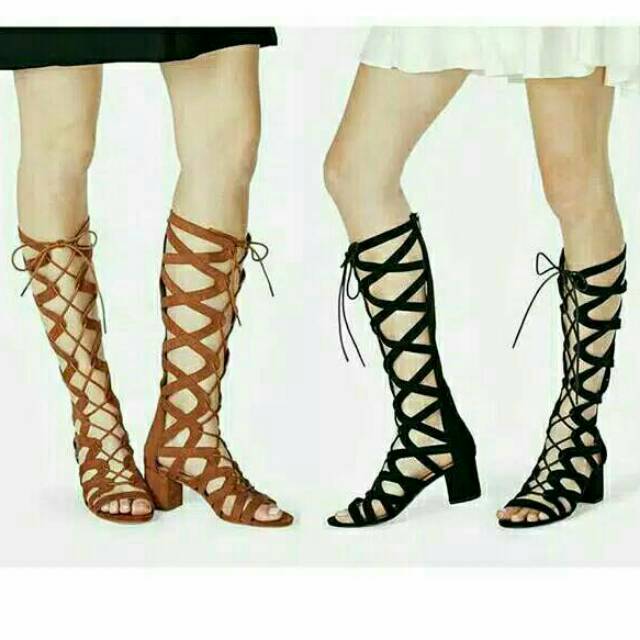 Sepatu Wanita / Sepatu Heels Tali / Sepatu Heels Kulit