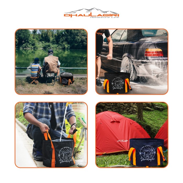 Ember Lipat Wadah Air Portable Dhaulagiri DH Folding Water Bucket 26L