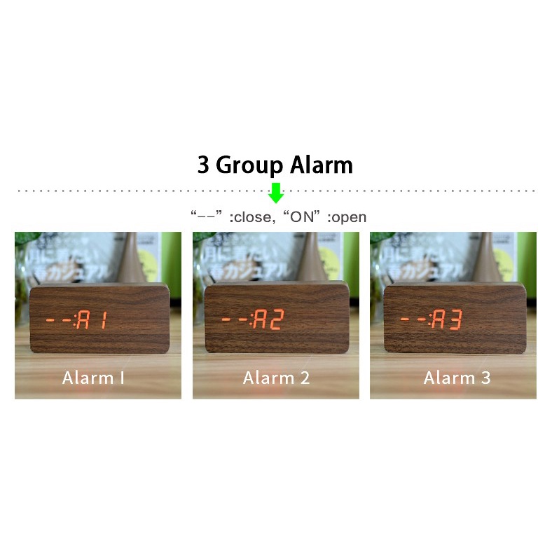 (100% BARANG ORI) Jam Alarm LED Wood