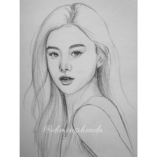 Jual Jasa Sketsa Wajah Gambar Pensil Hitam Putih Untuk Kado Hadiah