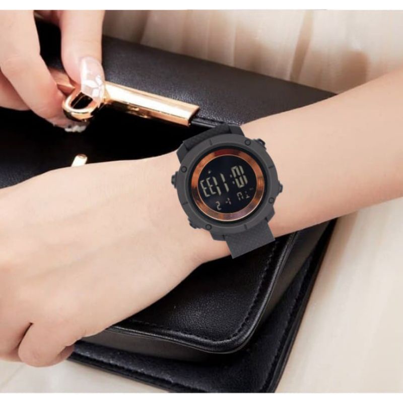 Jam Tangan Fashion Pria EDIFY Original Digital 056-DW Rubber Tanggal Hari Bulan Aktif Free Box - COD