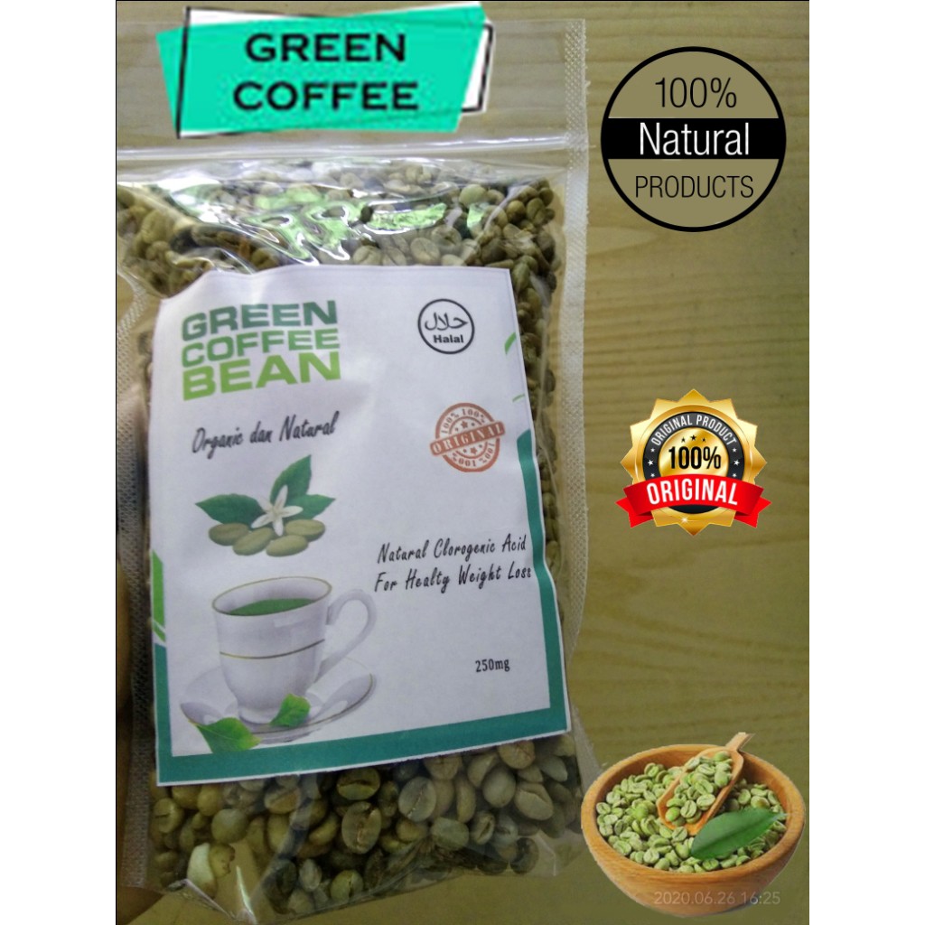 

GREEN COFFEE BEAN 250 Gr (BIJI KOPI HIJAU) BIJI KOPI PELANGSING