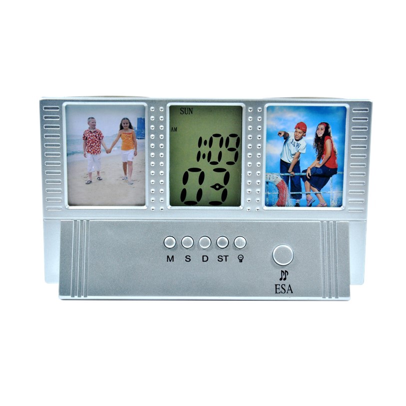 Jam Digital Smart Alarm Digital Clock With Photo Frame Ada Tempat Foto Free Baterai