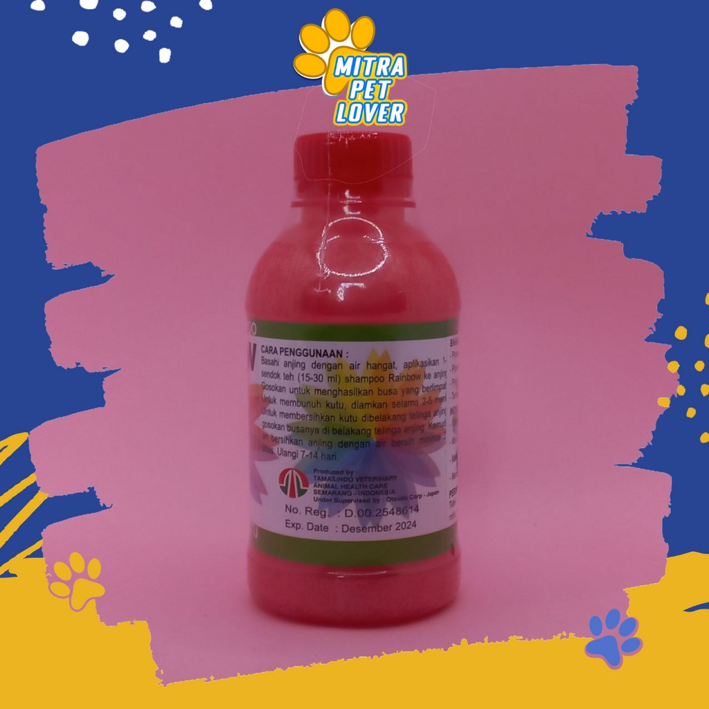 SHAMPO ANTI KUTU ANJING - RAINBOW ANJING 250 ML SHAMPOO ORGANIK ORIGINAL - AROMA BUNGA KRISAN MENGHALUSKAN MELEMBUTKAN BULU DOG PUPPIES HARUM MURAH PET ANIMAL HEALTHCARE AND VETERINARY TAMASINDO OBAT DAN VITAMIN HEWAN BINATANG PELIHARAAN MITRAPETLOVER