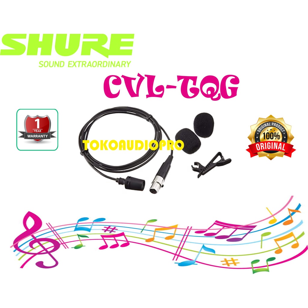 Shure CVL-TQG Lavalier Microphone for Shure Wireless Original