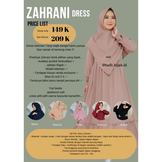 Zahrani dress by hafz hijab Ready stock