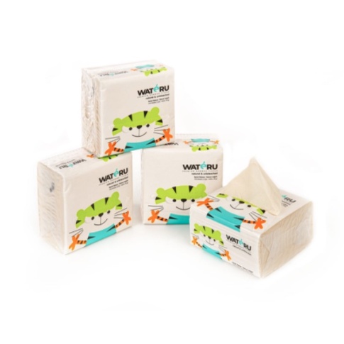 Wateru Premium Bamboo Pop-Up Tissue / Tisu Wajah Bambu Mini (2ply 150 sheets)