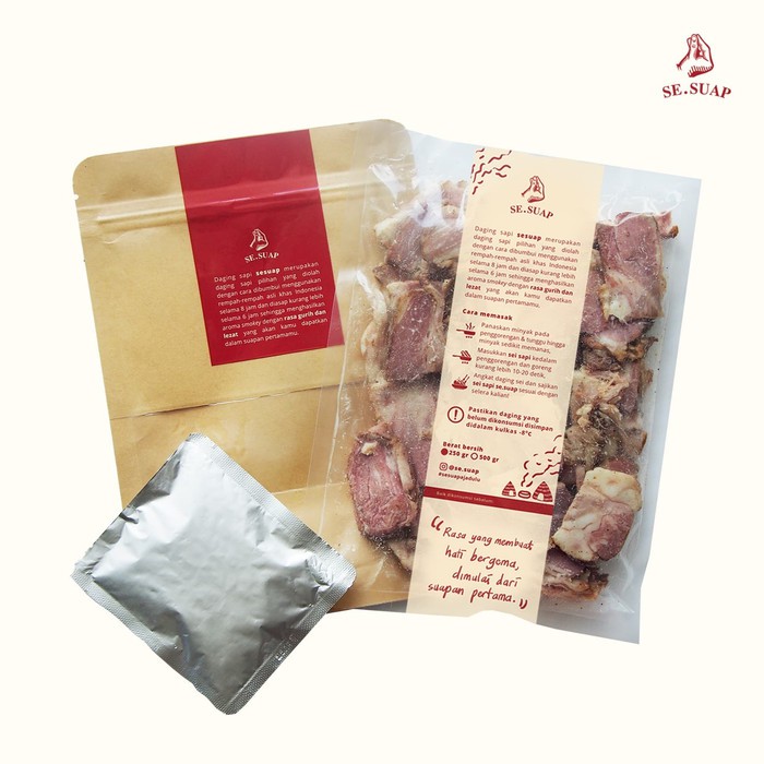 

New Arrival - Sei Sapi / Daging Sapi Asap (250 Gr) + Sambal Hijau