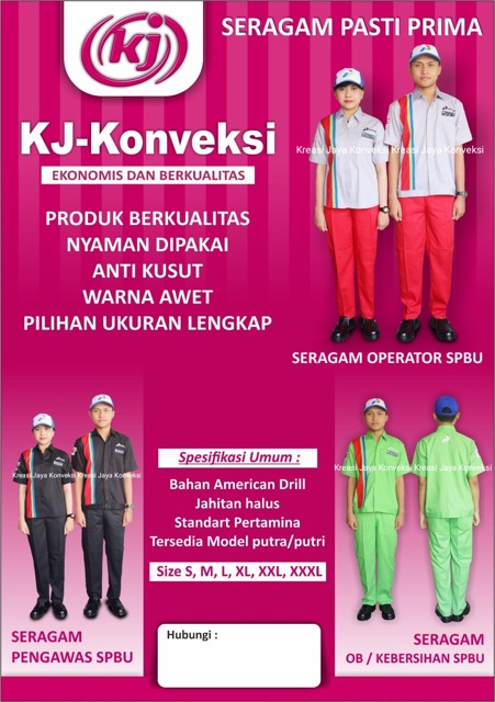 SERAGAM SPBU PASTI PRIMA PERTAMINA Baju + Celana