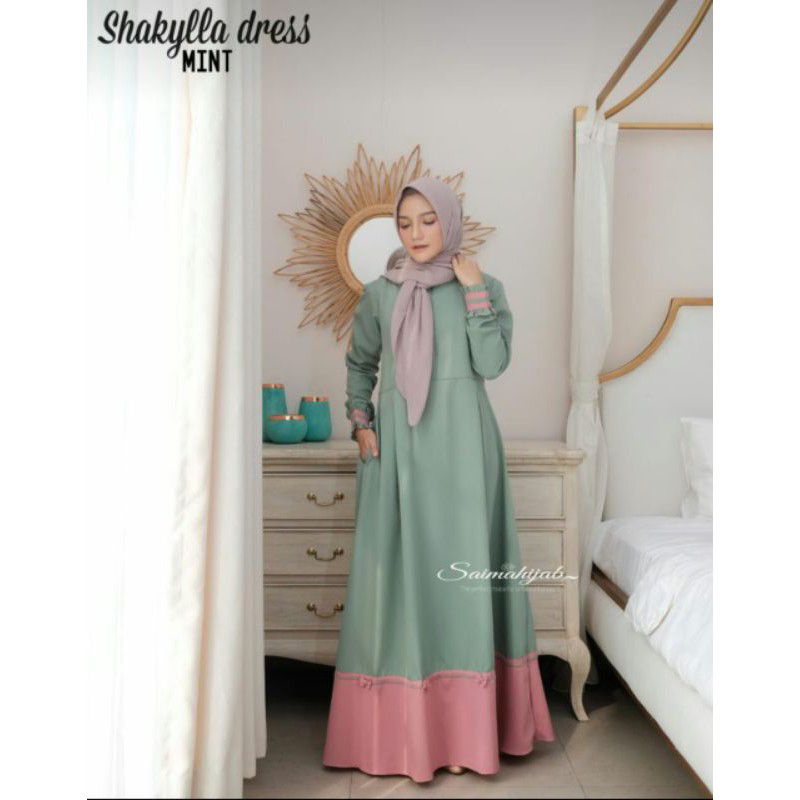 DRESS MUSLIM GAMIS SAIMA MAXY Gamis MOSCREPE Busui Remaja Terbaru Fashion Muslim