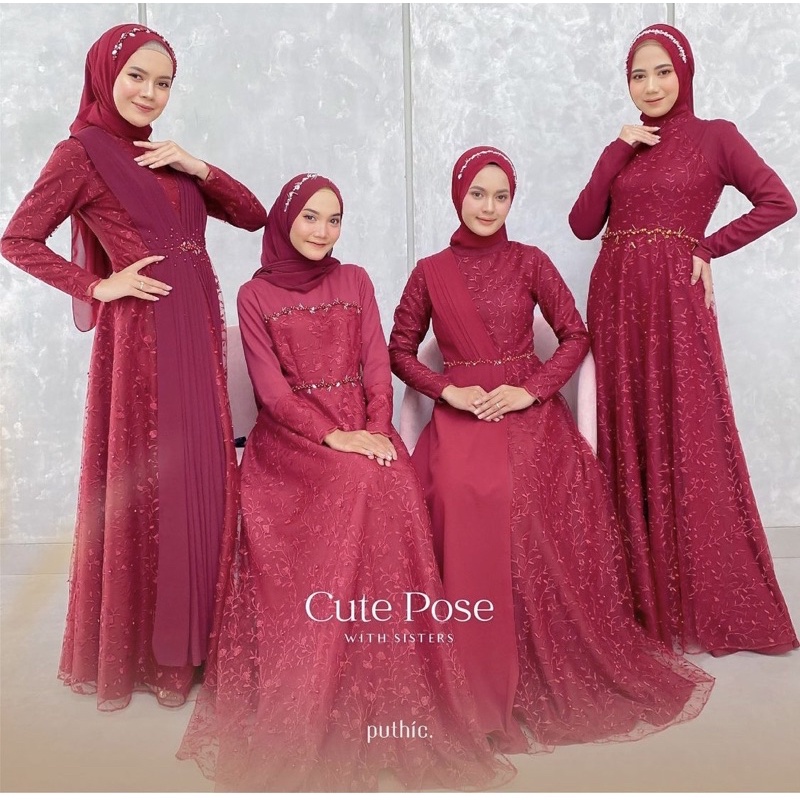 Puthic.id Aruna Dress Maroon (look like)
