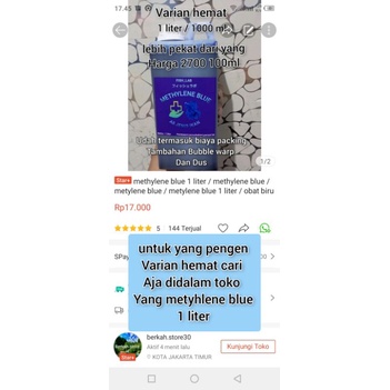 methylene blue 100ml / metylene blue / obat biru