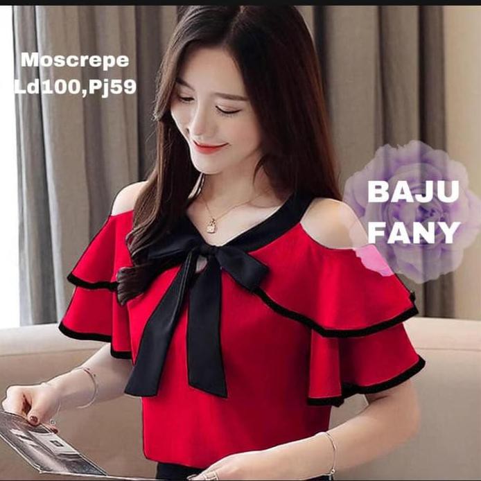 BLOUSE FANY MERAH CABE BAJU ATASAN WANITA 0121 SLQ