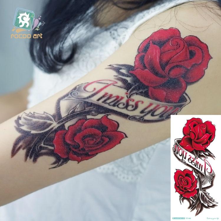 ZARIL Tato seri QC 666 Mawar Merah Darah - Tato Temporer Tahan air tahan 2-4 hari TATO BASIC